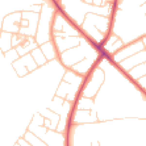 Daytime road noise heatmap for OX3 0JR