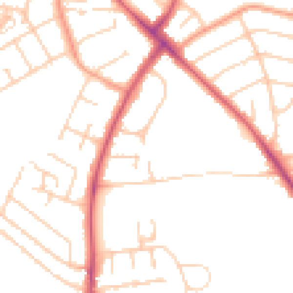 Daytime road noise heatmap for OX3 0JW