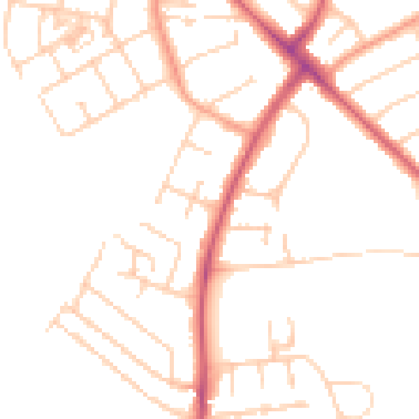 Daytime road noise heatmap for OX3 0JX