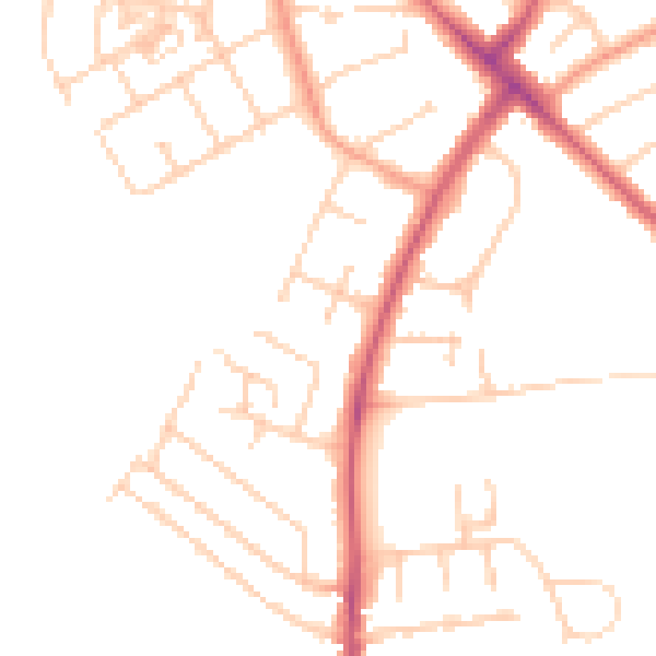 Daytime road noise heatmap for OX3 0LG