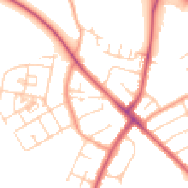 Daytime road noise heatmap for OX3 0NE