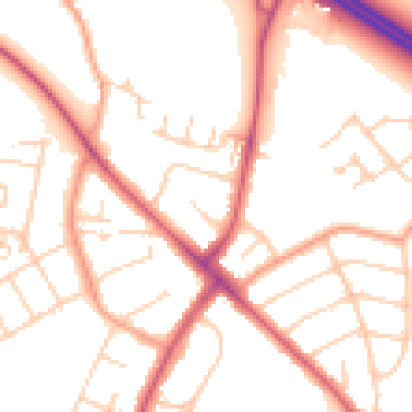 Daytime road noise heatmap for OX3 0NH