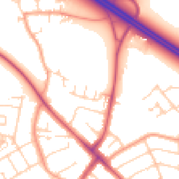 Daytime road noise heatmap for OX3 0NX