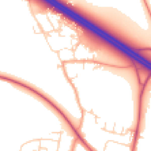 Daytime road noise heatmap for OX3 0PL