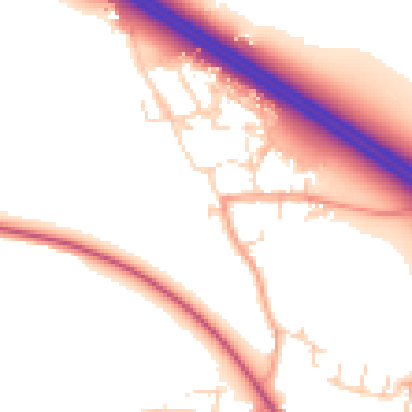 Daytime road noise heatmap for OX3 0PN