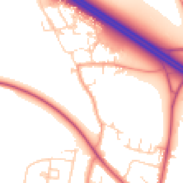 Daytime road noise heatmap for OX3 0PQ
