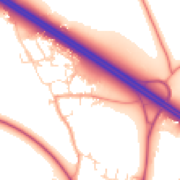 Daytime road noise heatmap for OX3 0PS