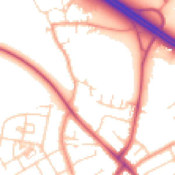 Daytime road noise heatmap for OX3 0PW