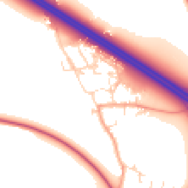 Daytime road noise heatmap for OX3 0PY