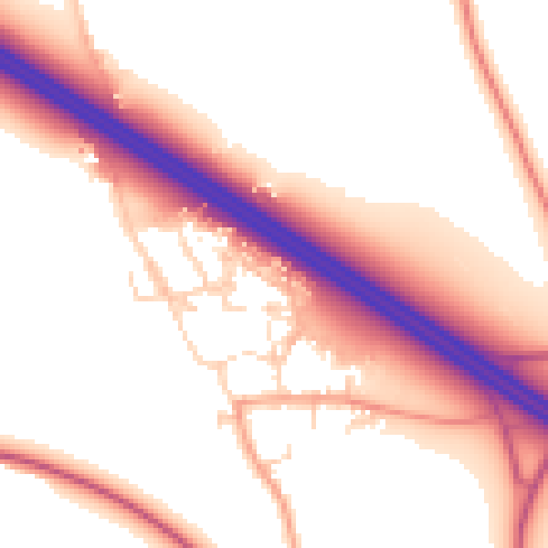 Daytime road noise heatmap for OX3 0QN