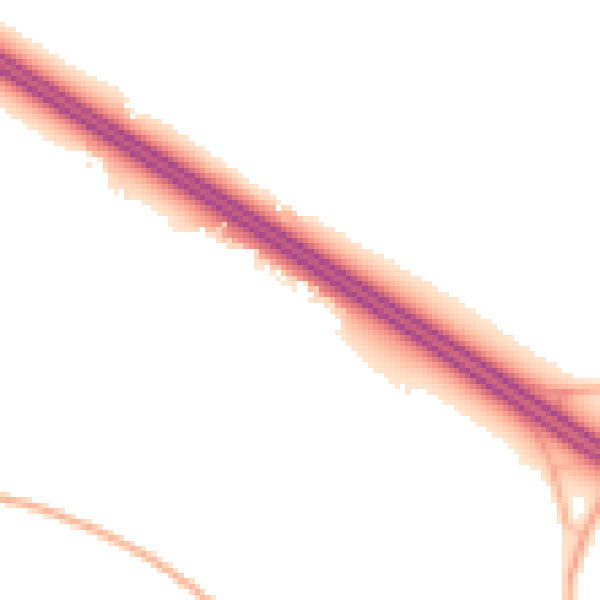 Night-time road noise heatmap for OX3 0QN