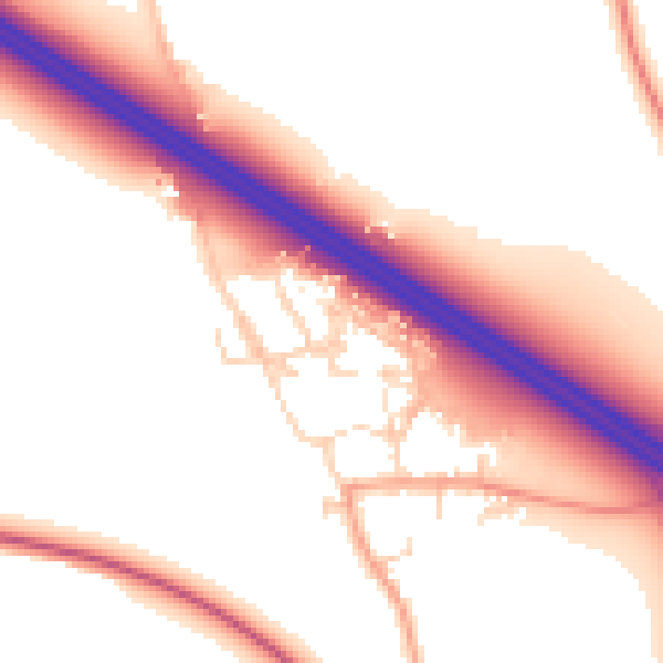 Daytime road noise heatmap for OX3 0QP