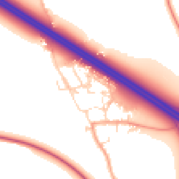 Daytime road noise heatmap for OX3 0QS
