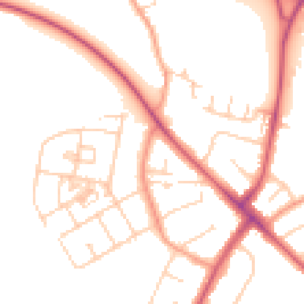 Daytime road noise heatmap for OX3 0RA