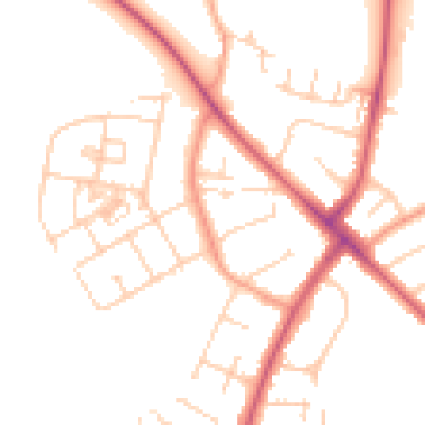 Daytime road noise heatmap for OX3 0RB