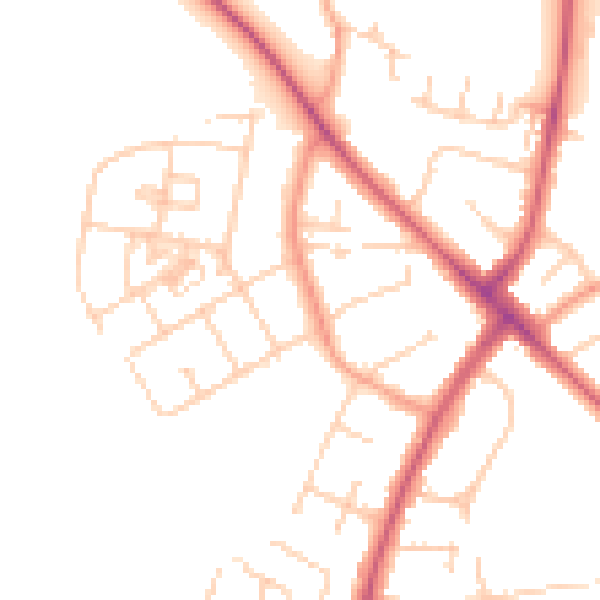 Daytime road noise heatmap for OX3 0RE