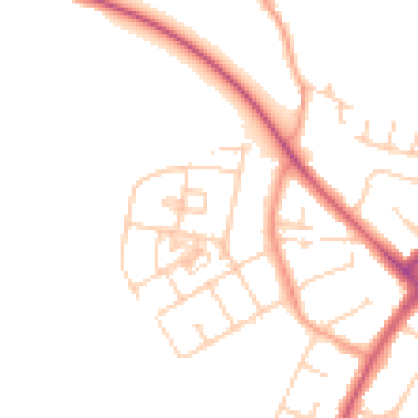 Daytime road noise heatmap for OX3 0SG