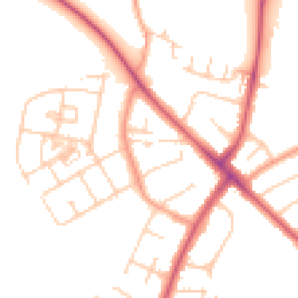Daytime road noise heatmap for OX3 0SX
