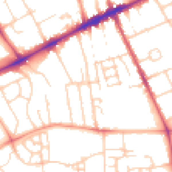 Daytime road noise heatmap for OX3 7AU