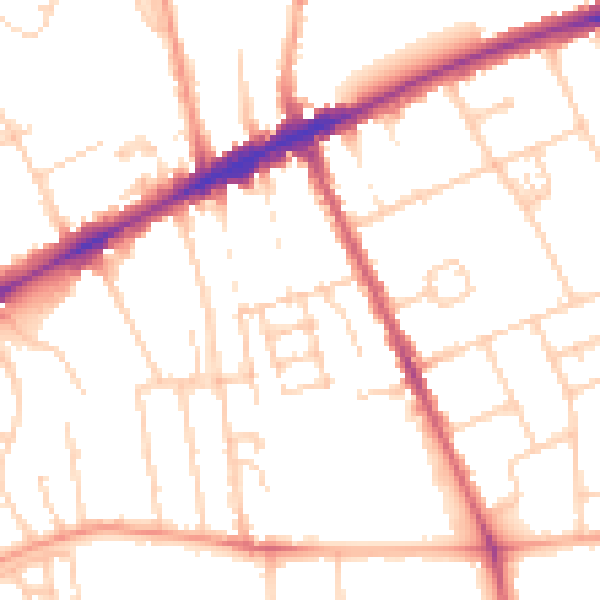 Daytime road noise heatmap for OX3 7BG