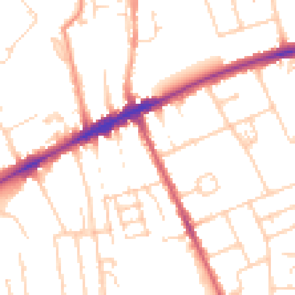 Daytime road noise heatmap for OX3 7BX