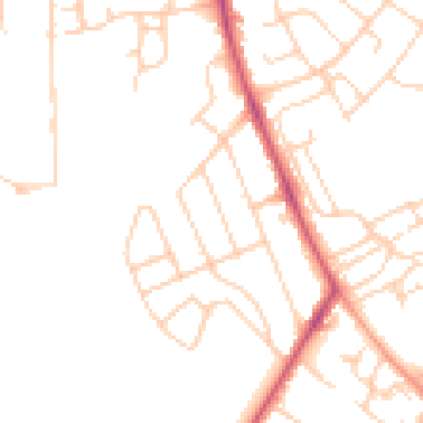 Daytime road noise heatmap for OX3 7EJ