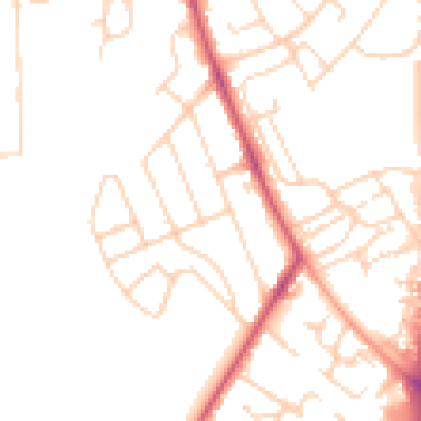 Daytime road noise heatmap for OX3 7ET