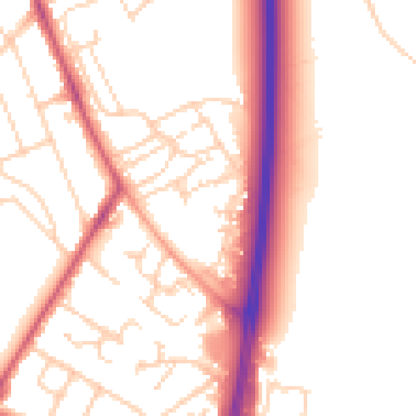 Daytime road noise heatmap for OX3 7FQ