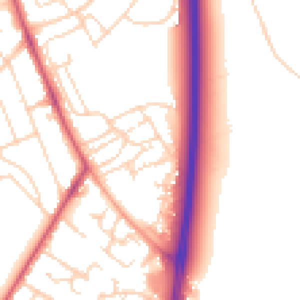 Daytime road noise heatmap for OX3 7JR