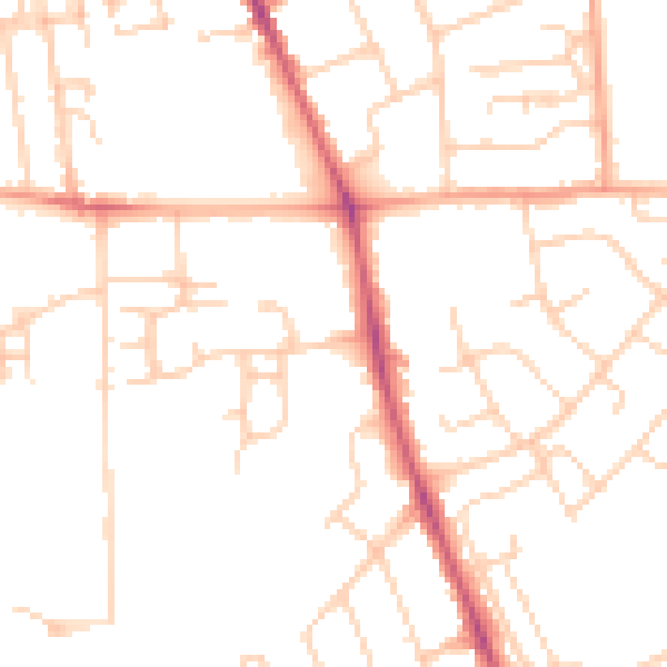 Daytime road noise heatmap for OX3 7LY