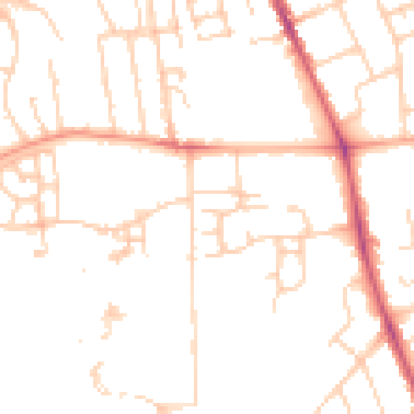 Daytime road noise heatmap for OX3 7NB