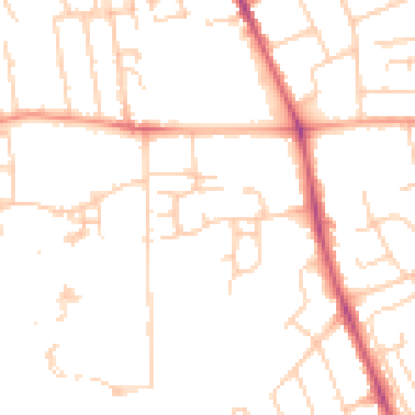 Daytime road noise heatmap for OX3 7NF