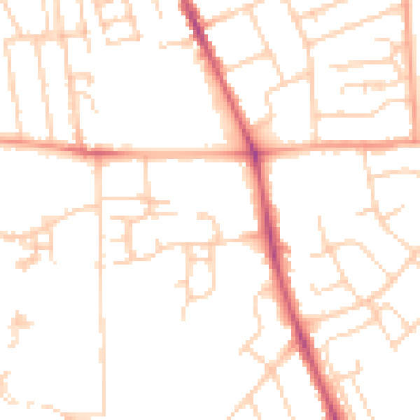 Daytime road noise heatmap for OX3 7NL