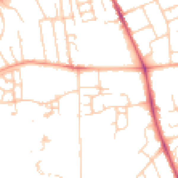 Daytime road noise heatmap for OX3 7NP