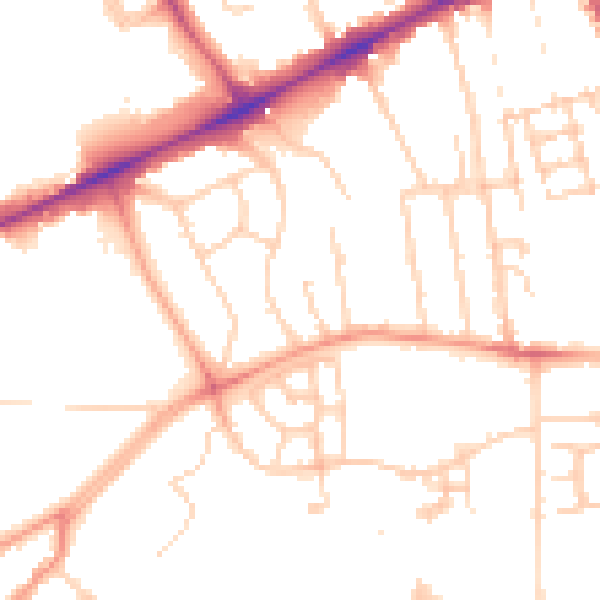 Daytime road noise heatmap for OX3 7NX