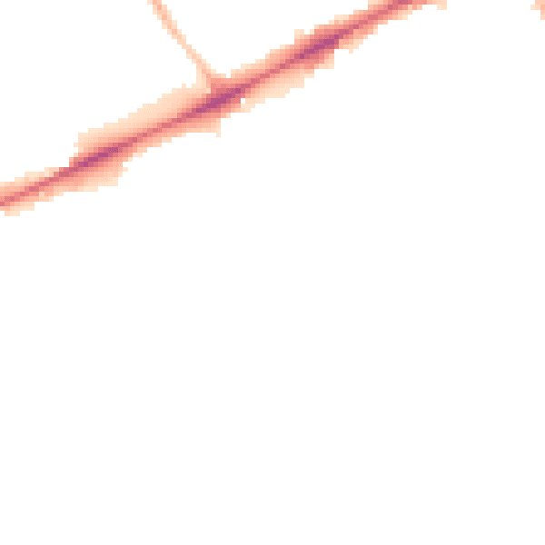 Night-time road noise heatmap for OX3 7NX