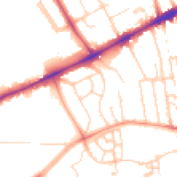 Daytime road noise heatmap for OX3 7QE
