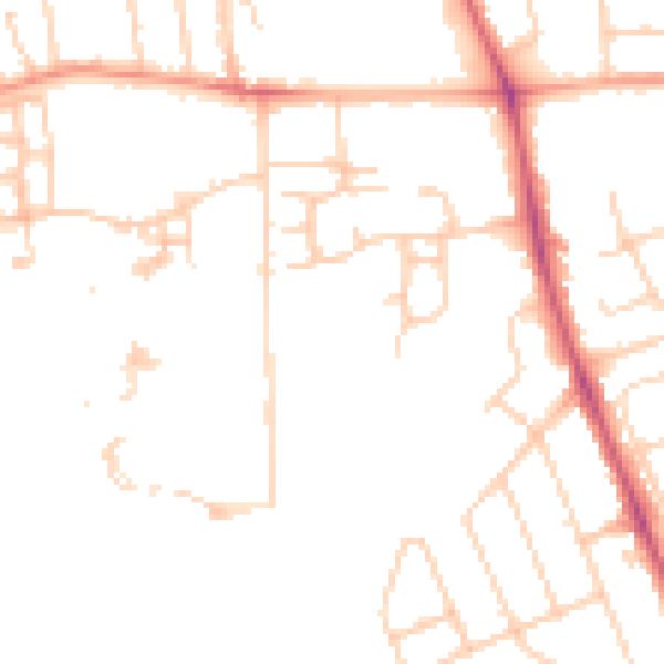 Daytime road noise heatmap for OX3 7QX