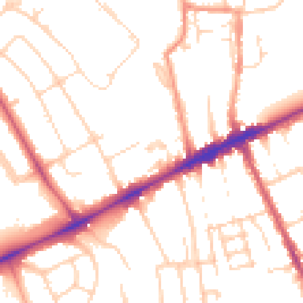 Daytime road noise heatmap for OX3 7TX