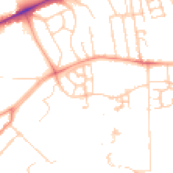 Daytime road noise heatmap for OX3 7XD