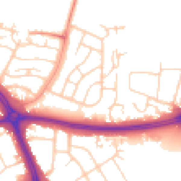 Daytime road noise heatmap for OX3 8BU
