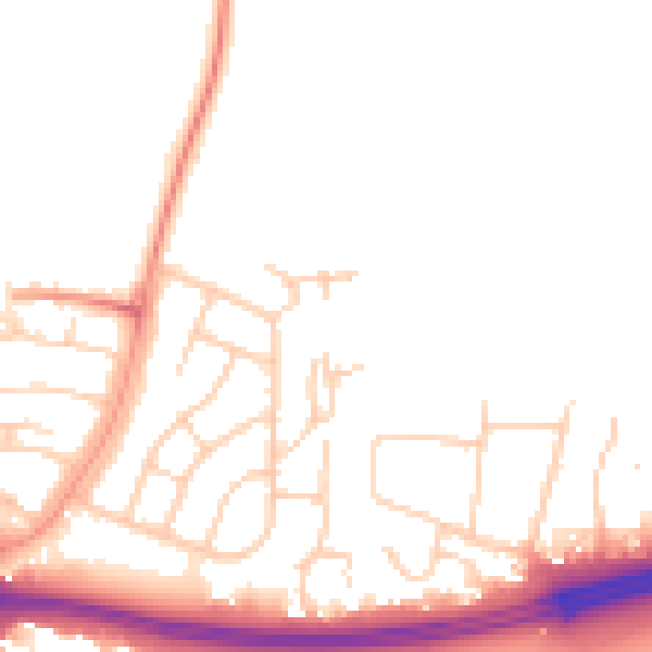 Daytime road noise heatmap for OX3 8BY
