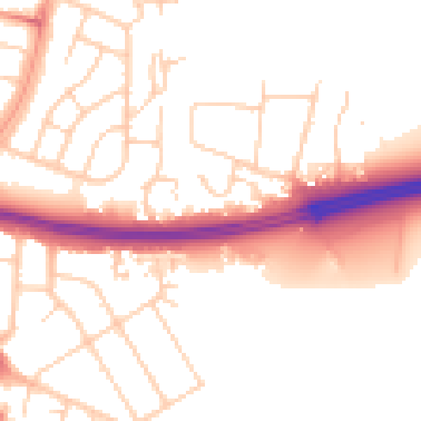 Daytime road noise heatmap for OX3 8DY