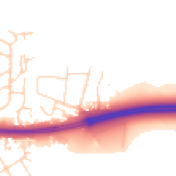 Daytime road noise heatmap for OX3 8EA