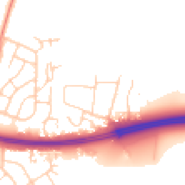Daytime road noise heatmap for OX3 8EE