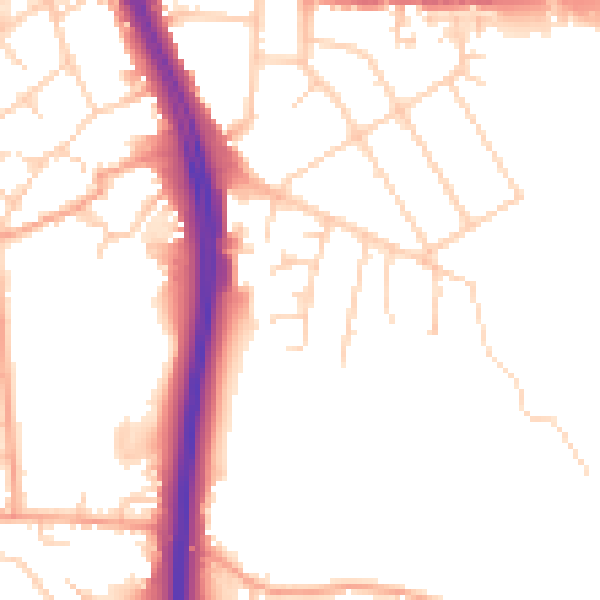 Daytime road noise heatmap for OX3 8ES