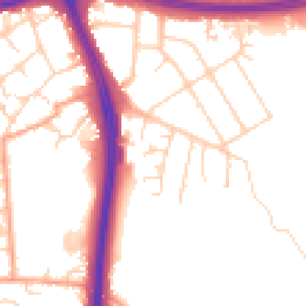 Daytime road noise heatmap for OX3 8ET