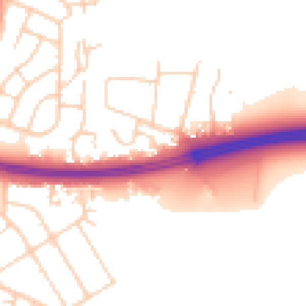 Daytime road noise heatmap for OX3 8EW