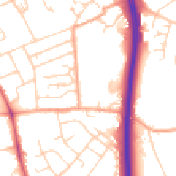 Daytime road noise heatmap for OX3 8FS