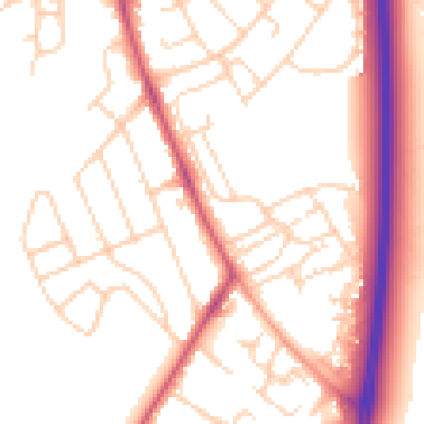 Daytime road noise heatmap for OX3 8FU